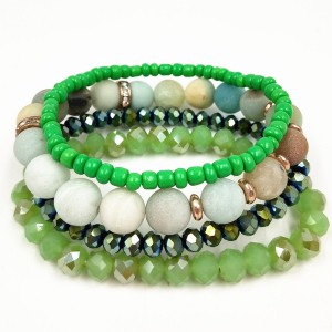 Hot Sell Natural Stone Crystal Bead Bracelet Set Druzy Charm Stone Diy Beads Bracelet Set