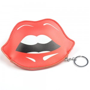 WENZHE PU Coin Purse Lip Design Printed Coin Purse