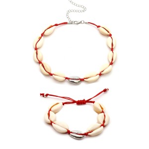 WENZHE Hot Style Jewelry Set Natural Shell Handmade Bracelet Necklace Jewelry Sets for Women