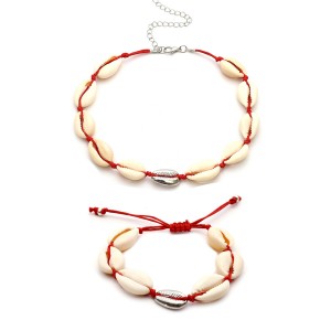 WENZHE Hot Style Jewelry Set Natural Shell Handmade Bracelet Necklace Jewelry Sets for Women