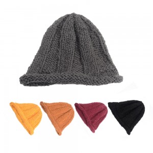 WENZHE New Design Cute Winter Wool Lady Warm Hat Knitted Bucket Hat