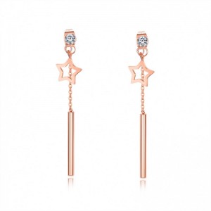 Fashion Trend Strip Chain Alloy Star Earrings