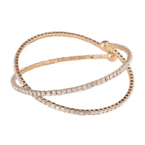 Trend Dubai Wedding Bridal Shining Crystal Cup Chain Gold Bracelet