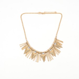 WENZHE Gold Alloy Arrow Tassel Pendant Necklace