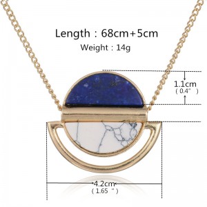 New Arrival European and American Style White Turquoise Gold Lapis Lazuli Necklace