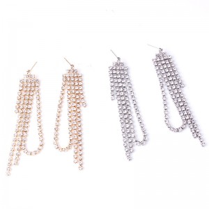 Wholesale Fashion Accessories Wedding Long Rhinestone Tassel Earrings For Women