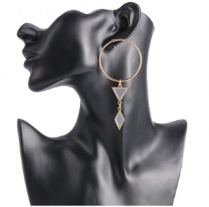 24K Gold Exaggerating Circle Modern Minimalist Geometric Earrings Women