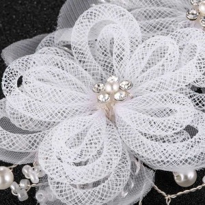Creative fashion lace flower pearl bride gift wedding alloy headdress hair comb