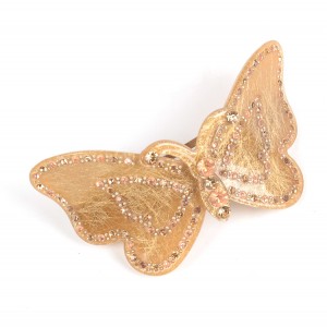 WENZHE Wholesale Hair Accessories Cellulose Acetate Acrylic Rhinestone Butterfly Hair Clips For Women