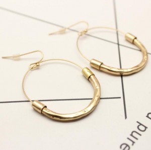 Best sale wholesale fashion gold alloy circle women girl jewelry simple earring