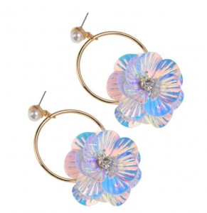 Factory price new hanging flower stud earrings peach blossom earrings