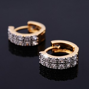 Latest Custom Cubic Zirconia Huggie Earring Jewelry Gold Small CZ Hoop Earrings For Women