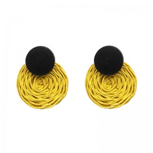 Factory direct handmade silk thread winding earrings European and American personality fashion jewelry