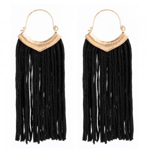 Personality braided tassel earrings fashion Bohemian style tassel hook earrings