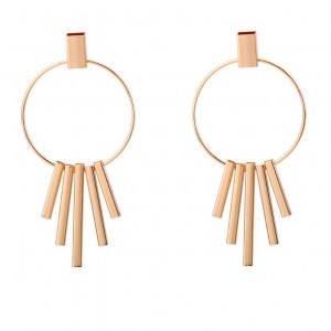 New product simple geometric metal long tassel earring jewelry gold earring