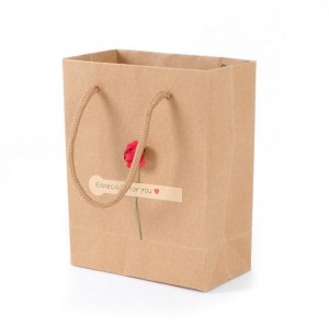 Wholesale custom logo rope handle craft kraft jewelry paper bag