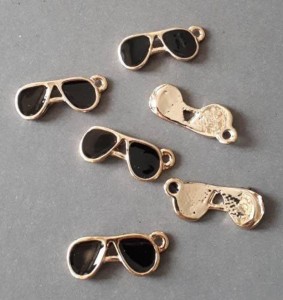 10pcs-gold tone sun glasses charm-enamel sun glasses Charm