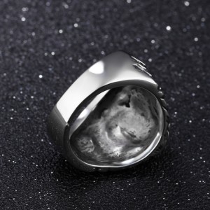 New Wholesale Stainless Steel Silver plated jewelry Lion Head Mens Rings