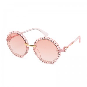 WENZHE European and American Fashion Sunglasses Tortoise Framed Diamonds Pearl Ladies Sunglasses