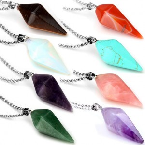 In Stock Natural Crystal Quartz Stone Pendant Necklace Women Jewelry