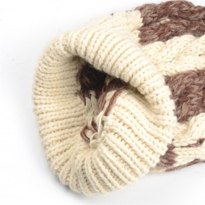 WENZHE Women Ladies Winter Fashion Crochet Knit Beanie with Pom Pom Hat