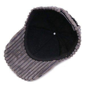 WENZHE Fur Ball Pompoms Warm Cap Women Corduroy Hat Winter Baseball Caps