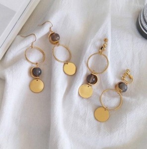 Asymmetric geometry jewelry latest gold earring designs fashion jewelry trend product