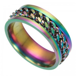 Men’s Titanium Steel Chain Rotating Ring Cross-border Jewelry