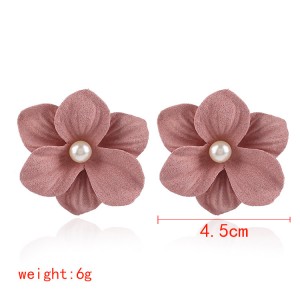 New Model fancy colorful flower pearl stud earrings for women girls