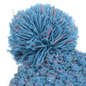 WENZHE High quality Custom Winter Warm Ski Hat Slouchy Pom Pom Beanie