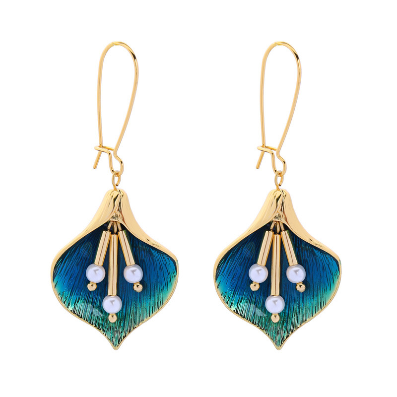 Fashion earring designs new model earrings bohemia elegant drop oil pearl shell flower earring Featured Image
