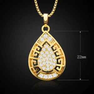 New fashion women’s copper plated 18K gold drop shape hollow Dubai necklace earrings two-piece jewelry set
