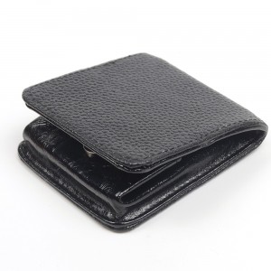 WENZHE Short Design Business Men Leather Card Wallet