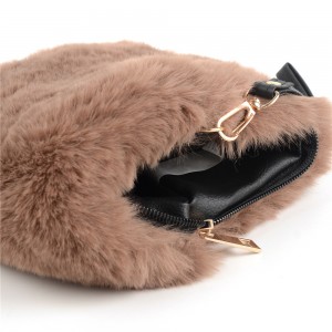 WENZHE Fashion New Design Multicolor Soft Fur Mini Handbag for Elegant Lady