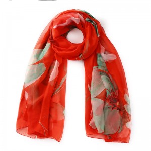 WENZHE Ladies Summer Sunscreen Printed Silk Scarf Beach Towel Long Shawl Chiffon Scarf