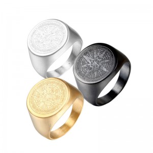 Stainless Steel Compass Ring Men’s Ring