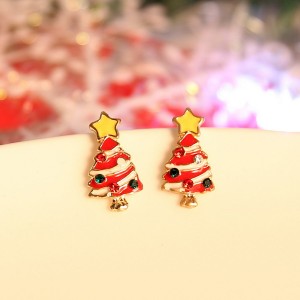 High quality factory direct Christmas earrings Elk Christmas tree earrings cartoon bell Santa Claus earrings