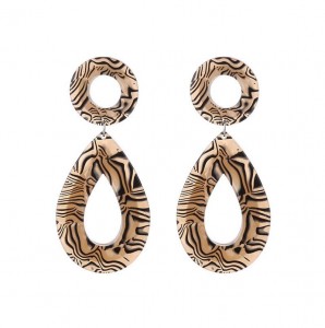 New Fashion Design Jewelry Geometry Shape Sexy Leopard Acrylic Teardrop Earring