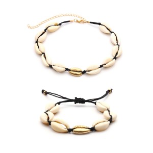 WENZHE Hot Style Jewelry Set Natural Shell Handmade Bracelet Necklace Jewelry Sets for Women