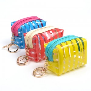 WENZHE Custom PVC Material Women Key Ring Coin Purses