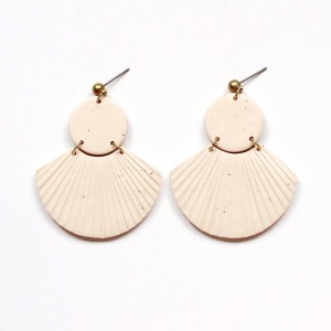 Polymer clay Drop Earring Statement Earring Shell Fan Earring