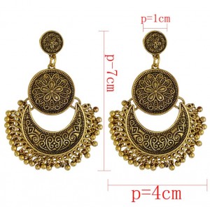 Most Fashion Metal Earrings Engraving Flower Vintage Jewelry