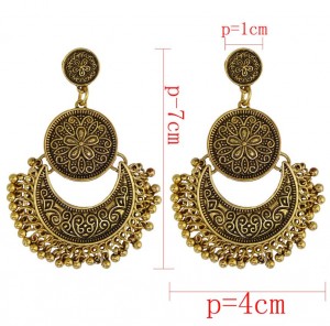 Most Fashion Metal Earrings Engraving Flower Vintage Jewelry