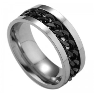 Men’s Titanium Steel Chain Rotating Ring Cross-border Jewelry