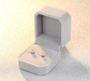 Wholesale rectangle shape velvet gift earring jewelry packaging box