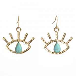WENZHE New Arrival Gold Plated Turquoise Eye Dangle Hook Earring Women Jewelry