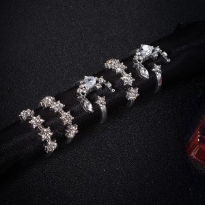 Europe and America Bohemian 5 piece set diamond set ring