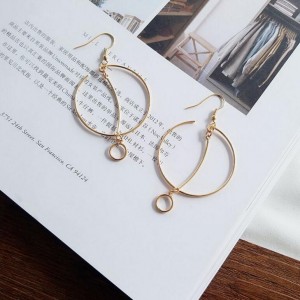 Modern jewelry fashion delicate metal geometry circle earring accessories women