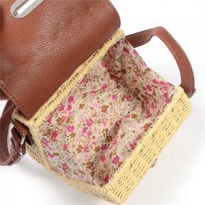 WENZHE Fashion Hand-woven Rattan Bag Summer Straw Shoulder Bags Women Handbags Beach Bag