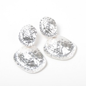 Wholesale Popular Alloy Jewelry Silver Irregular Geometric Round Drop Earring